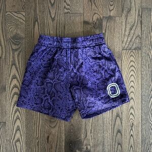 Kids OVERTIME Classic Shorts - Purple w/White Logo - Size Medium
